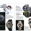 Advertorial-style promotional watch blurbs for a luxury lifestyle magazine